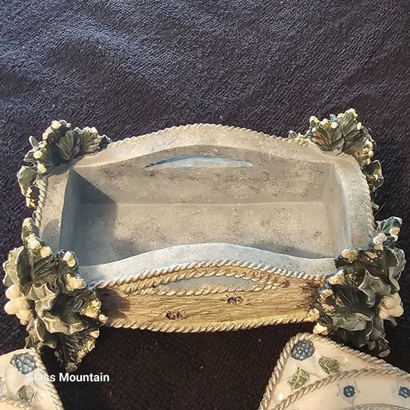 SOLD - Innovation Royal Serenity Vintage Swan and Floral Coasters & Mirror - Picture 7 of 16